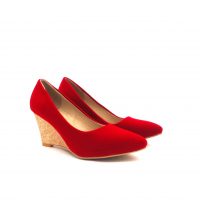 Zapatos de cuña mujer talla 43 color rojo - Outlet